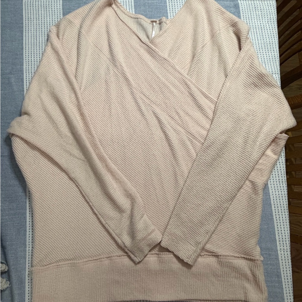 Free People Cozy With You Sweater- Champagne Toast - Picture 2 of 7